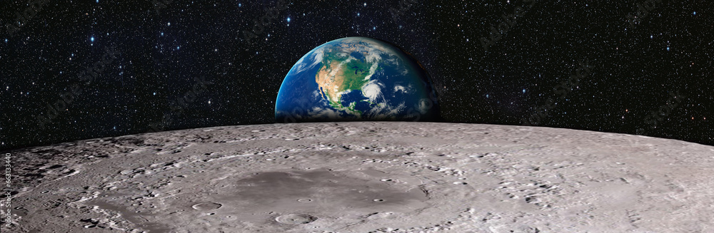Aufkleber the earth as seen from the surface of the moon 