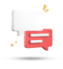 3d rendering of speech bubble, 3D pastel chat icon set. Set of 3d speak bubble.