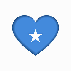 Somalian flag heart-shaped sign. Vector illustration.