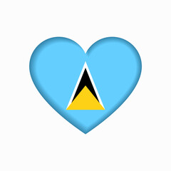 Saint Lucia flag heart-shaped sign. Vector illustration.