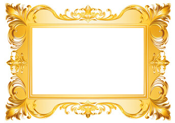 Psd golden frame transparent background
