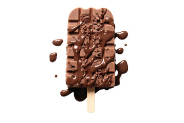 Sumptuous Chocolate-Dipped Frozen Dessert Isolated on Transparent Background