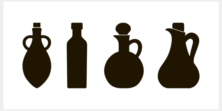 Stencil Bottle Amphora Jug Olive Oil Icon Food Clipart Vector Stock Illustration EPS 10