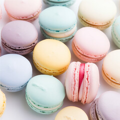 colorful macaroons on table