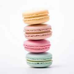 colorful macaroons isolated on white