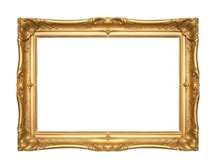 Psd golden frame transparent background
