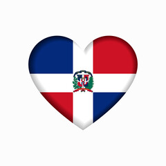 Dominican Republic flag heart-shaped sign. Vector illustration.