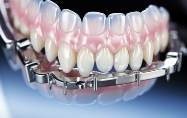 Fototapeta na wymiar Orthodontic Comfort Thermoplastic Braces Teeth