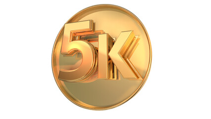 Gold number on coin 1k to 90k element for design