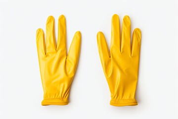 A pair of yellow gloves isolated on a white background