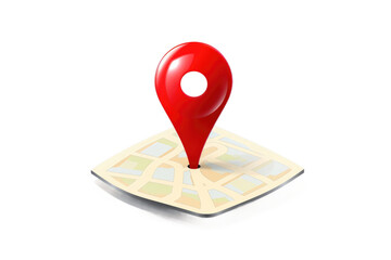Sleek Map Pin Marker Isolated on Transparent Background