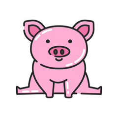 Obraz na płótnie Canvas Pig Animal Icon