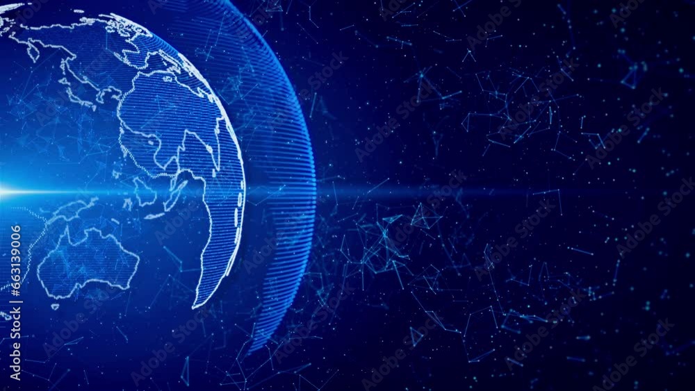 Poster digital information technology network data connection, cyber security, futuristic worldwide busines