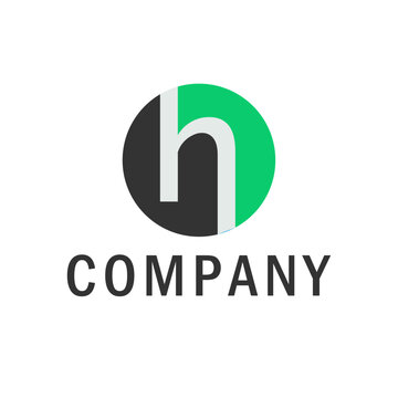 Letter H Green and black color iconic company logo design, modern business company logo design