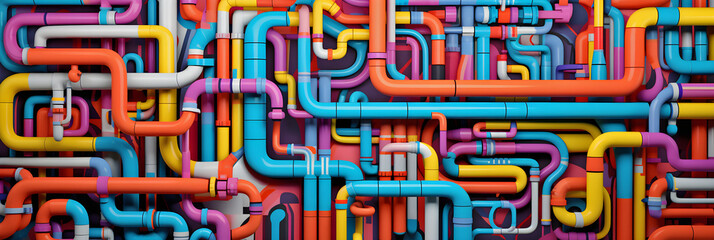 abstract background with colourful pipes