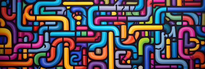 abstract background with colourful pipes