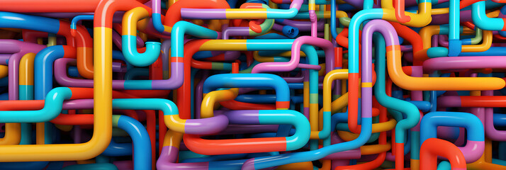 abstract background with colourful pipes - obrazy, fototapety, plakaty