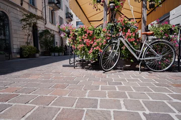 Foto op Aluminium Vintage bicycle parked on the street. © luengo_ua