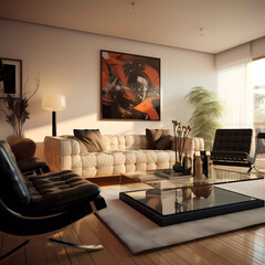 Living Room Interior, Generative AI, Generativ, KI	