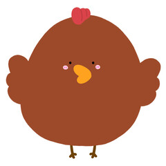 Brown Chicken Cartoon illustration Farm Animal Cartoon