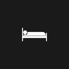  Bed icon. Sleep Icon  isolated on black background  