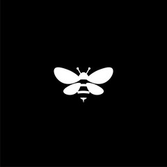 Bee icon, isolated onblack background from a collection of alternative medicine