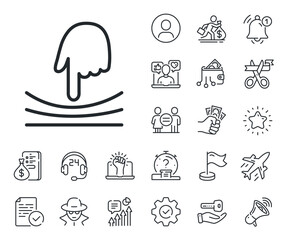 Resilience material sign. Salaryman, gender equality and alert bell outline icons. Elastic line icon. Elastic line sign. Spy or profile placeholder icon. Online support, strike. Vector
