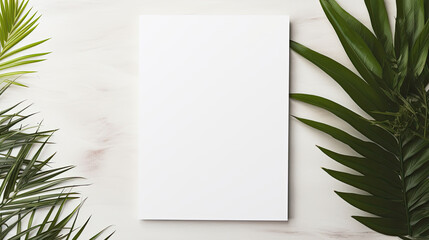white card with a boho composition background