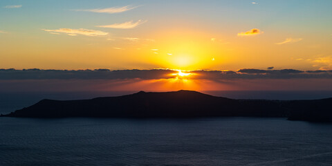 Obraz premium tramonto sulla caldera - Santorini, Grecia