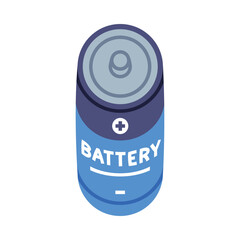 Battery Cylinder Component with Electric Power Vector Illustration