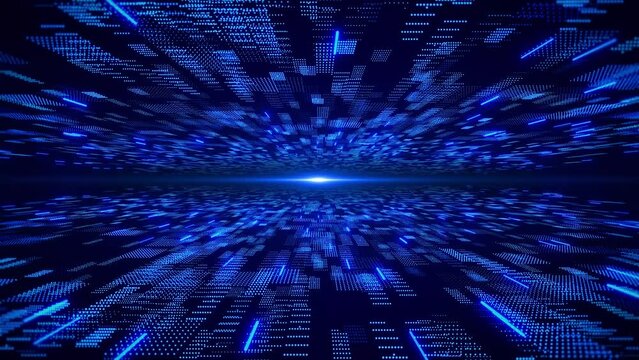 Abstract Virtual Space metaverse, nano technology cyber information, innovation future tech data, internet network connection, Ai big data, line. deep learning, big data. 3D 4K Deep learning