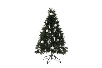 PNG,Decorated Christmas tree, isolated on white background