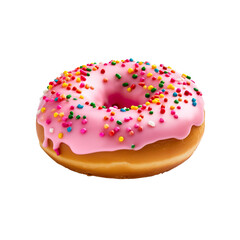 A Donut on a white background isolated PNG