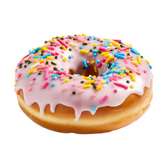 A Donut on a white background isolated PNG