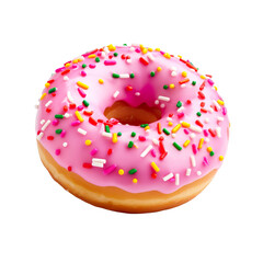 A Donut on a white background isolated PNG