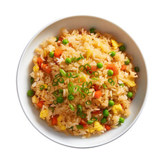 Egg fried rice on a white background isolated PNG