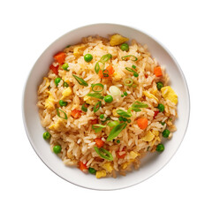Egg fried rice on a white background isolated PNG