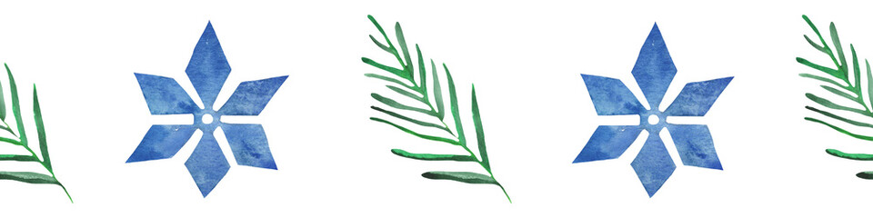 Watercolor winter border illustration isolated on white for winter wedding stationary, greetings cards, wallpapers, crafting.