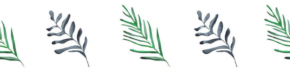 Watercolor winter border illustration isolated on white for winter wedding stationary, greetings cards, wallpapers, crafting.