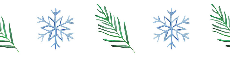 Watercolor winter border illustration isolated on white for winter wedding stationary, greetings cards, wallpapers, crafting.