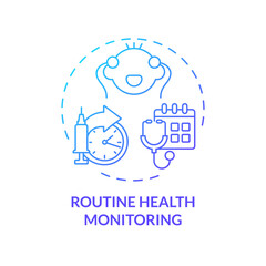 2D gradient icon routine health monitoring concept, isolated vector, illustration representing parenting children with health issues.