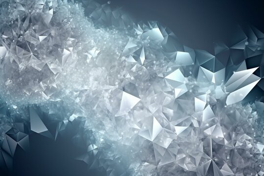 Abstract background with white crystallized patterns. Generative AI
