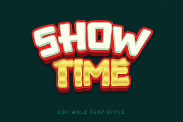 Show time 3d text style effect in with dark background