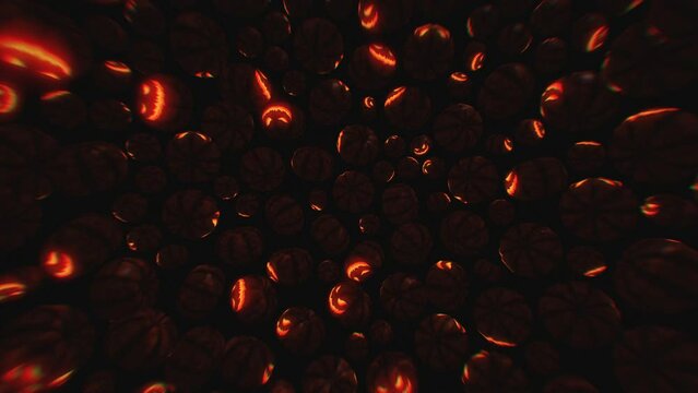 Halloween Theme Animation Video with Pumpkin. Happy halloween party theme. halloween jack o lantern. halloween pumpkin in the dark.
