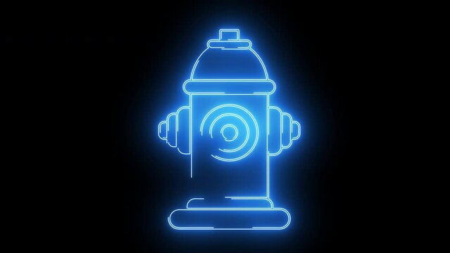 Animation forms a water hydrant icon with a neon saber effect
