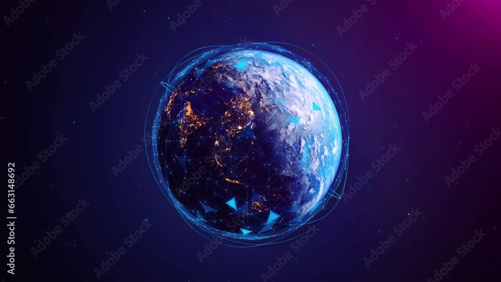 Poster digital information technology network data connection, cyber security, futuristic worldwide busines