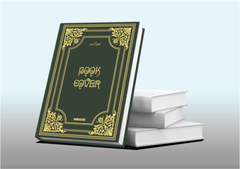 Stack of books. 3d color vector illustration
