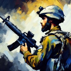 Generative AI image of an Israeli soldier