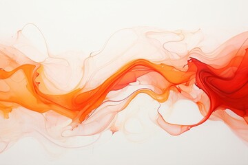 Energetic Abstract Composition: Vivid Blend of Coral Red and Fiery Orange on white background.