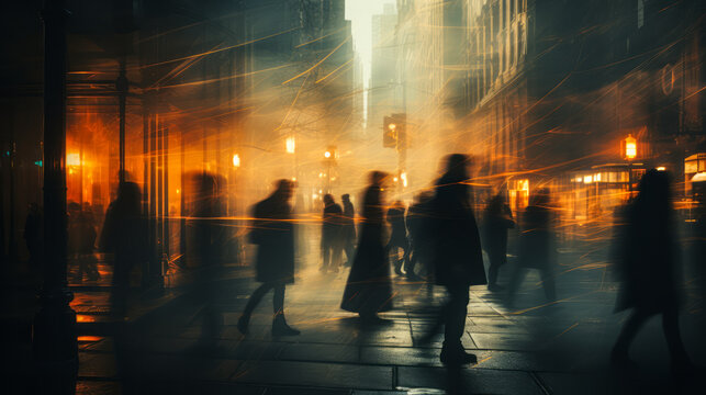 In the Heart of NYC: Anonymous Crowd in Motion Blur